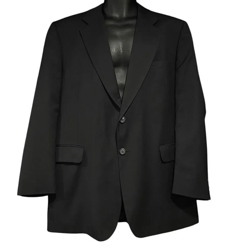Vallemosso Pinstripe Textured Suit Jacket Blazer Men’s 46R